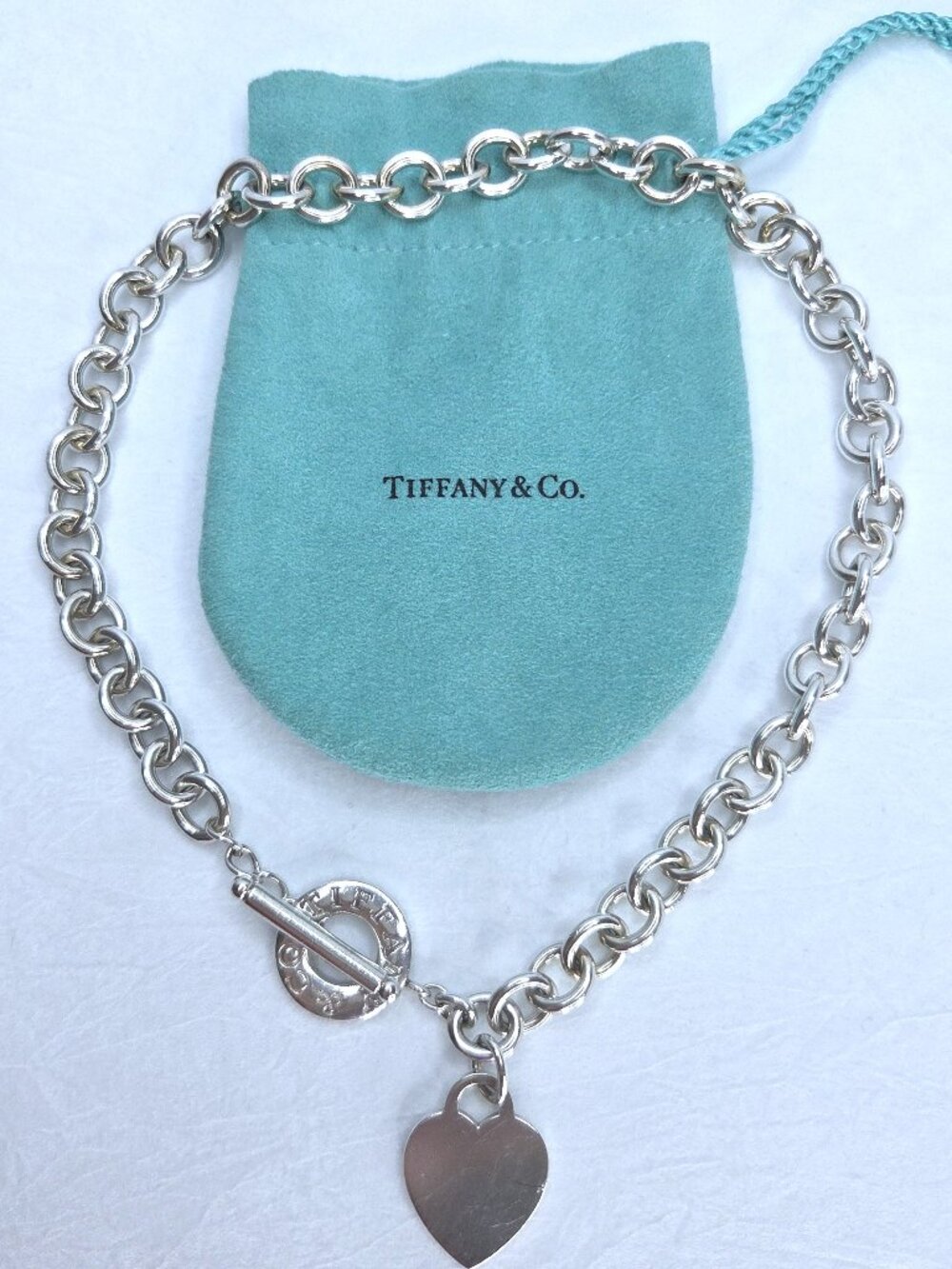 Tiffany & Co. Vintage Return to Tiffany Heart Tag Toggle Necklace .925 Silver